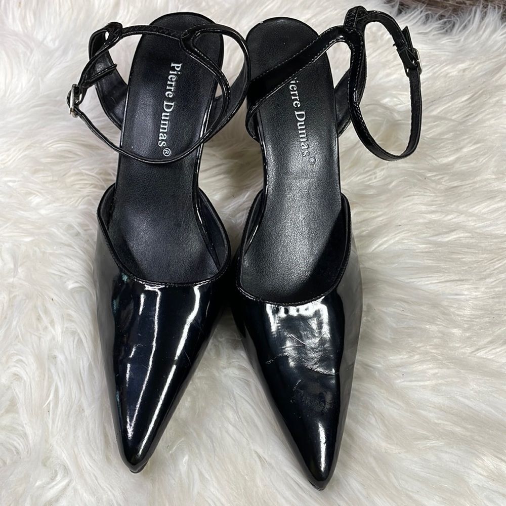 PIERRE DUMAS Womens Pointed Toe Black Stiletto Heels Witchy Fairy Goth Size 7M